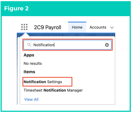 Screenshot from QRG Create Notification Settings - Timesheet