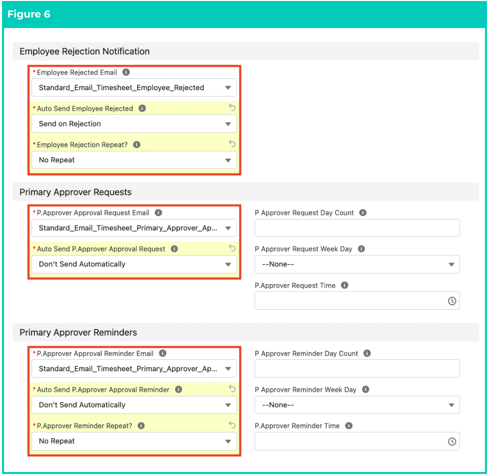 Screenshot from QRG Create Notification Settings - Timesheet