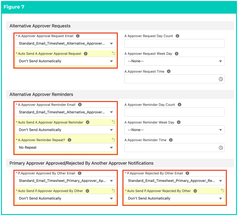 Screenshot from QRG Create Notification Settings - Timesheet