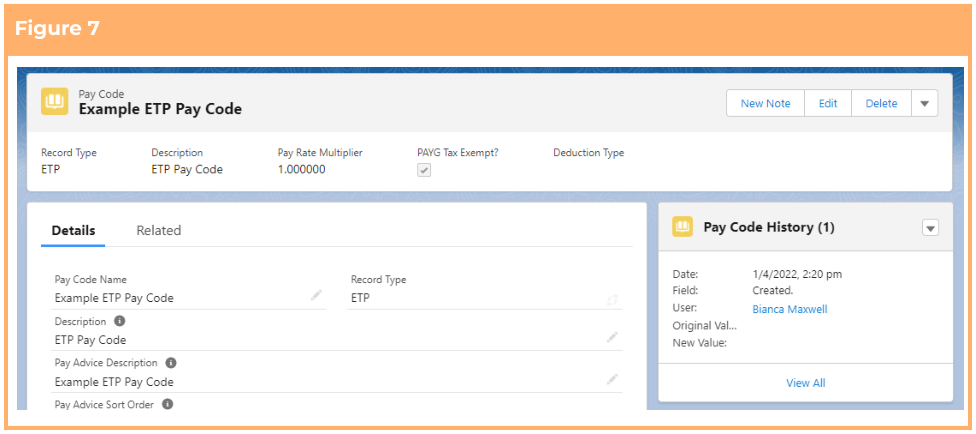 Screenshot from QRG Create Pay Codes - ETP Pay Codes