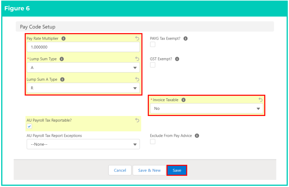 Screenshot from QRG Create Pay Codes - Lump Sum Pay Codes