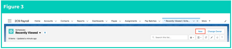 Screenshot from QRG Create Pay Schedules