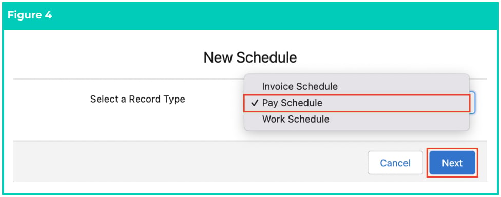 Screenshot from QRG Create Pay Schedules