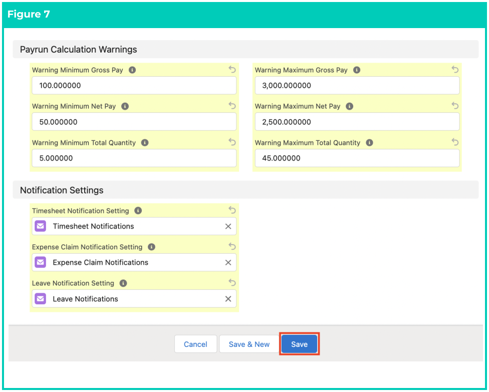 Screenshot from QRG Create Pay Schedules