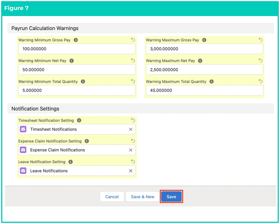 Screenshot from QRG Create Pay Schedules