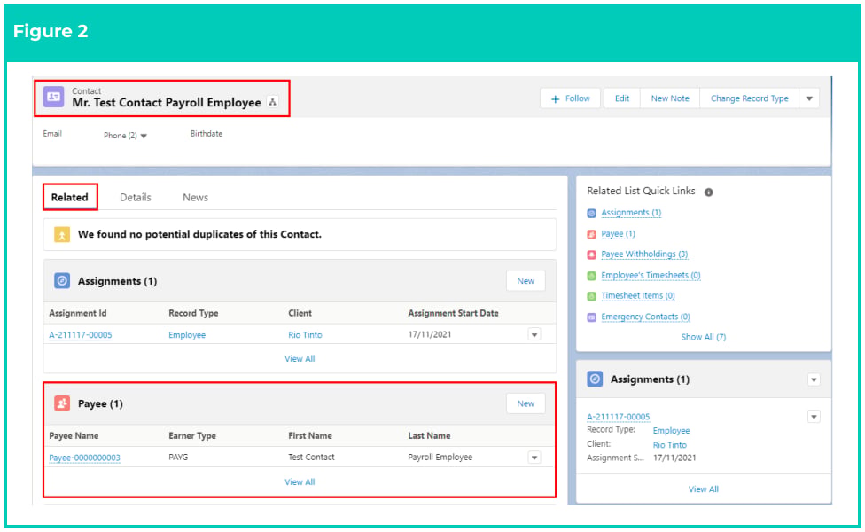 Screenshot from QRG Create Payee Allowances - Timesheet