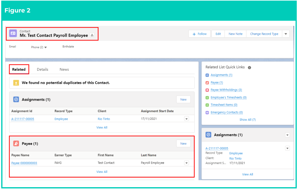 Screenshot from QRG Create Payee Withholdings - AU PAYG