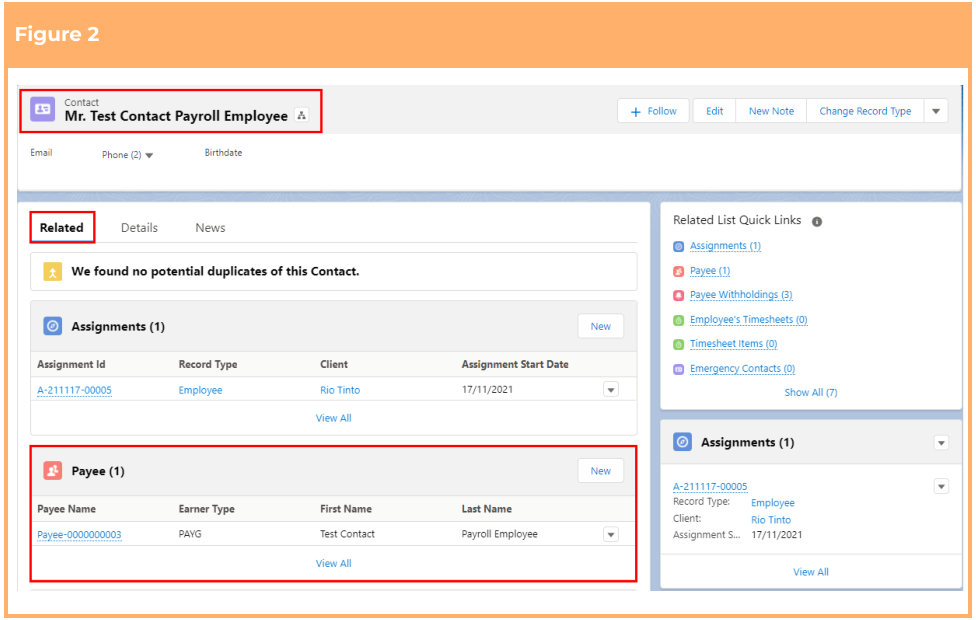 Screenshot from QRG Create Payee Withholdings - AU Payroll Tax