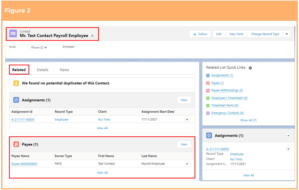 Screenshot from QRG Create Payee Withholdings - AU Payroll Tax