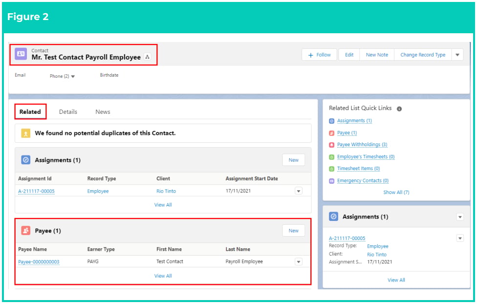 Screenshot from QRG Create Payee Withholdings - Superannuation