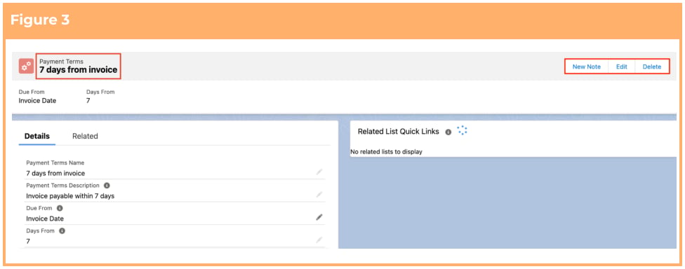 Screenshot from QRG Create Payment Terms
