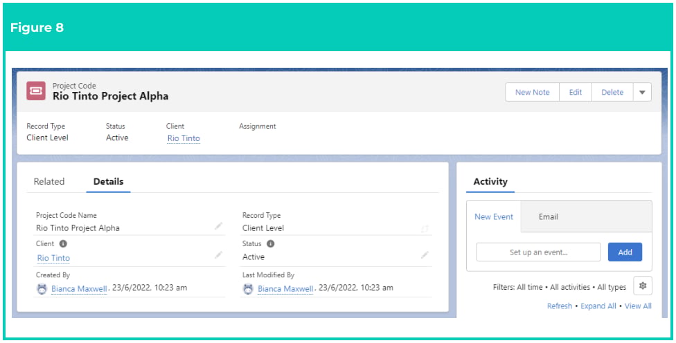 Screenshot from QRG Create Project Codes