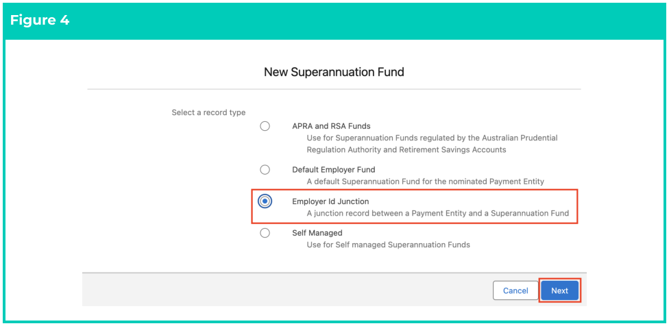 Screenshot from QRG Create Superannuation Fund - Employer ID Junction