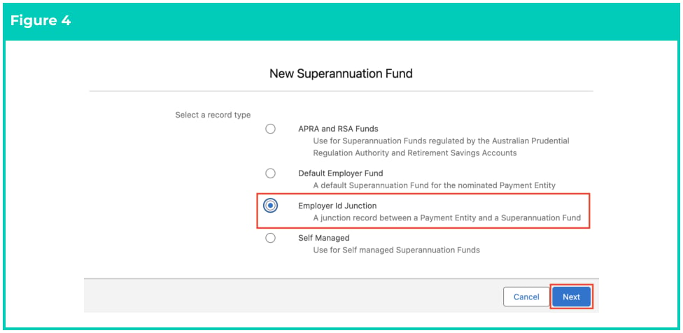 Screenshot from QRG Create Superannuation Fund - Employer ID Junction
