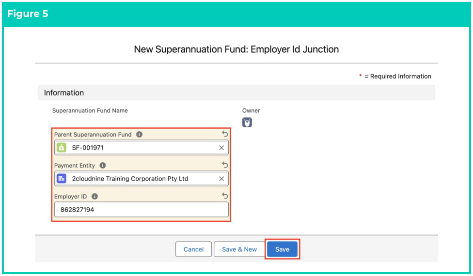 Screenshot from QRG Create Superannuation Fund - Employer ID Junction
