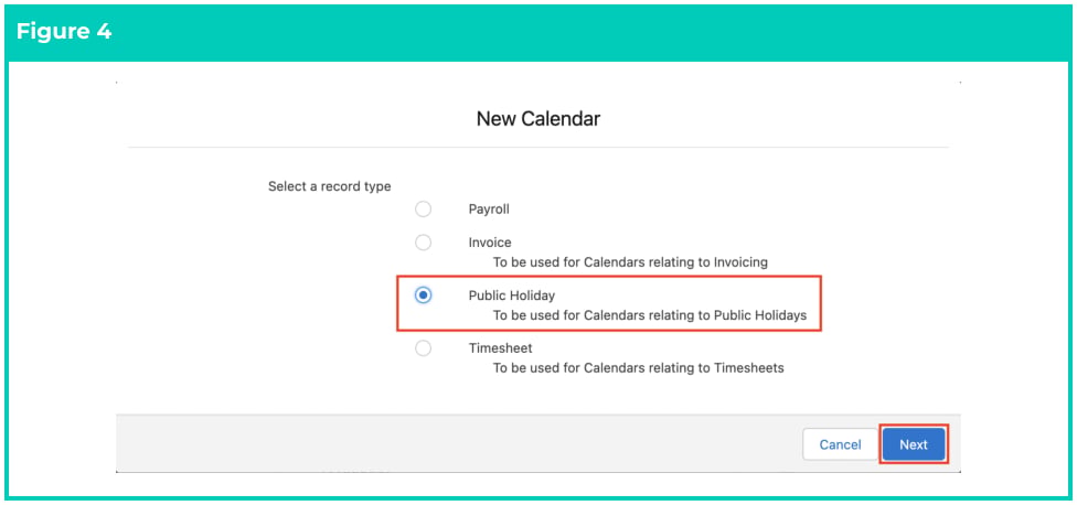 Screenshot from QRG Creating and Maintaining Public Holiday Calendars