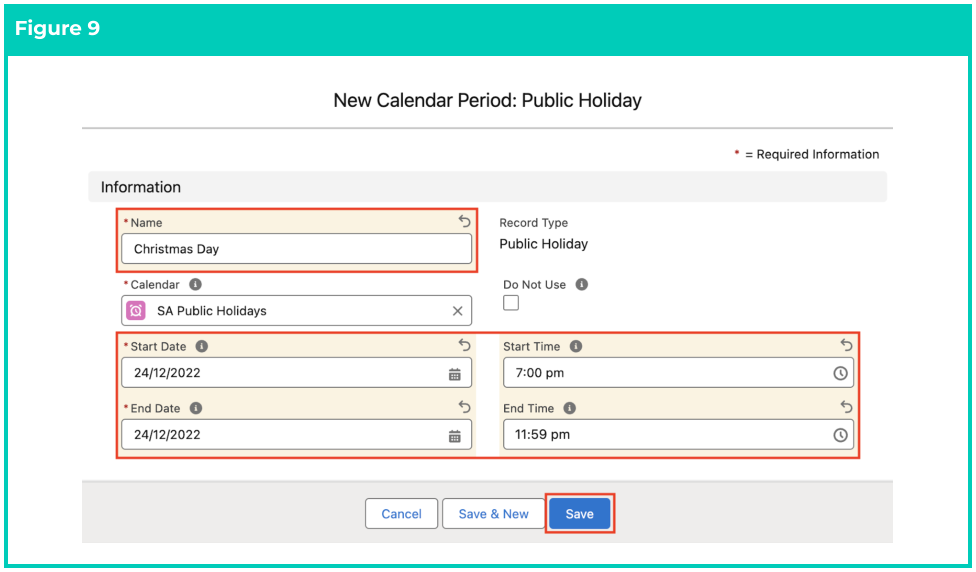 Screenshot from QRG Creating and Maintaining Public Holiday Calendars