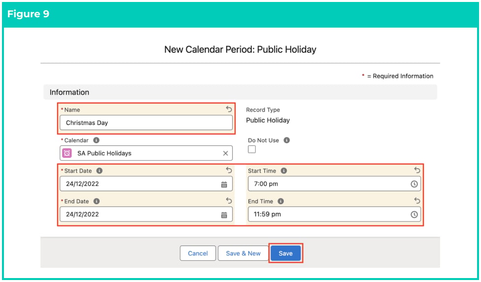Screenshot from QRG Creating and Maintaining Public Holiday Calendars