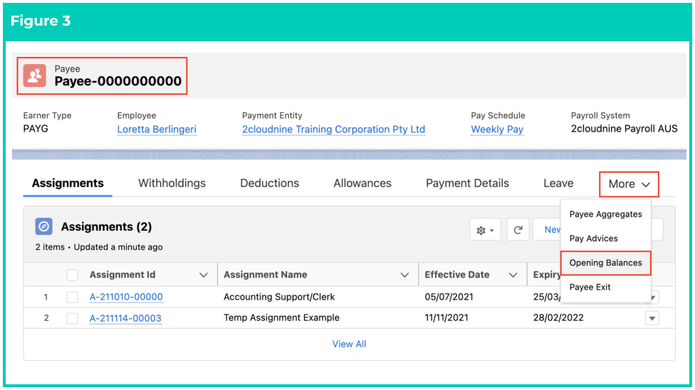 Screenshot from QRG Define Payee Opening Balances - GST Withholding