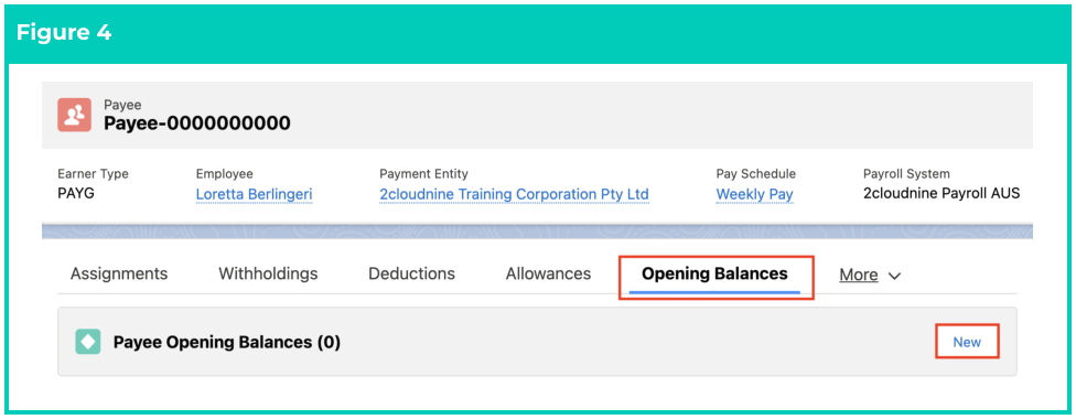 Screenshot from QRG Define Payee Opening Balances - GST Withholding