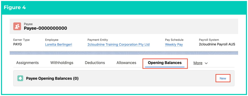 Screenshot from QRG Define Payee Opening Balances - GST Withholding