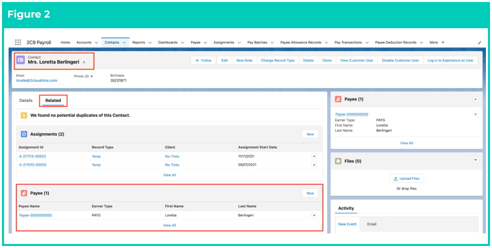 Screenshot from QRG Define Payee Opening Balances - Leave