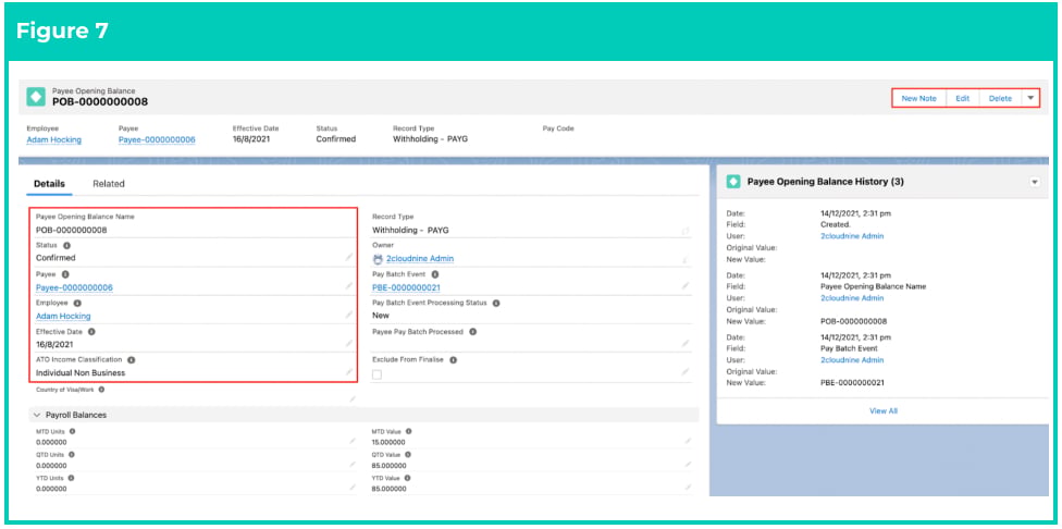 Screenshot from QRG Define Payee Opening Balances - PAYG, STSL, and ETP PAYG Withholding