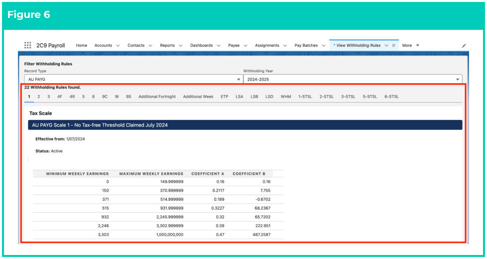 Screenshot from QRG View Withholding Rules