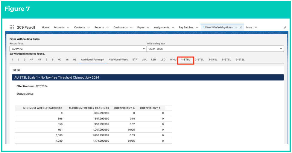 Screenshot from QRG View Withholding Rules
