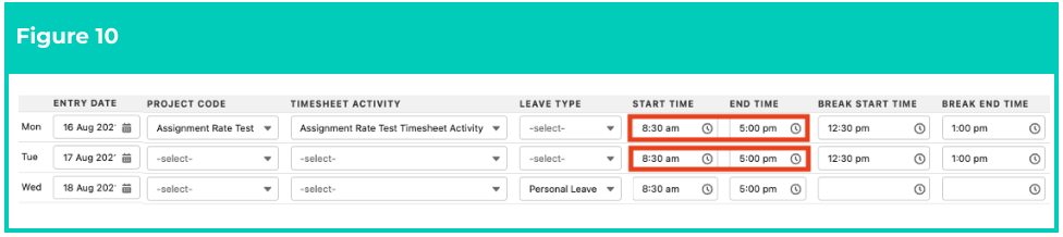 Screenshot from QRG Enter Timesheets as Payroll User