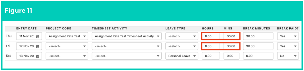 Screenshot from QRG Enter Timesheets as Payroll User