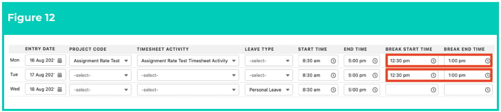 Screenshot from QRG Enter Timesheets as Payroll User