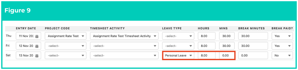 Screenshot from QRG Enter Timesheets as Payroll User