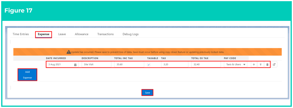 Screenshot from QRG Enter Timesheets as Payroll User