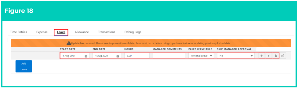 Screenshot from QRG Enter Timesheets as Payroll User