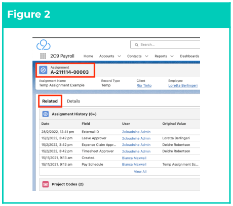 Figure 2: screenshot for QRG Timesheet Processing - Enter Timesheets as Payroll User