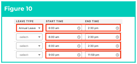 Figure 10: screenshot for QRG Timesheet Processing - Enter Timesheets as Payroll User