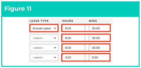 Figure 11: screenshot for QRG Timesheet Processing - Enter Timesheets as Payroll User