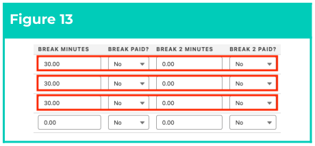 Figure 13: screenshot for QRG Timesheet Processing - Enter Timesheets as Payroll User