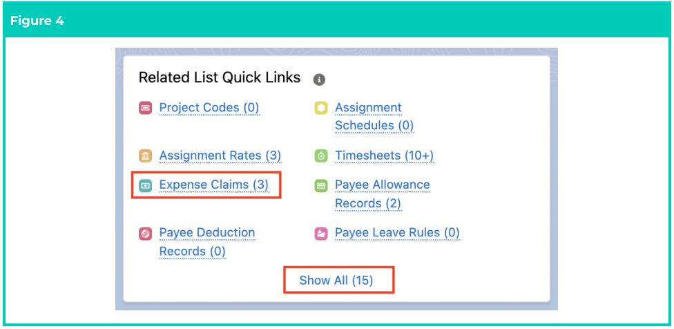 Screenshot from QRG Create an Expense Claim as a Payroll User
