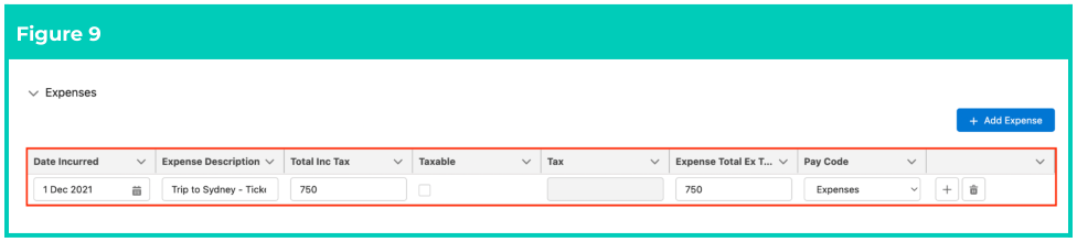 Screenshot from QRG Create an Expense Claim as a Payroll User
