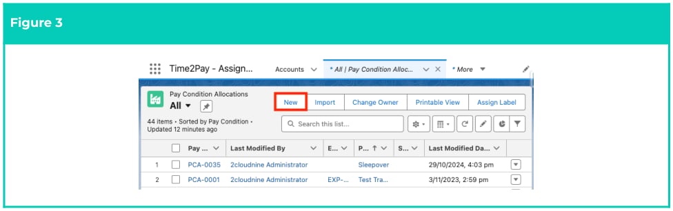 Figure 3: screenshot for QRG Field Service Extension - Create Pay Condition Allocations