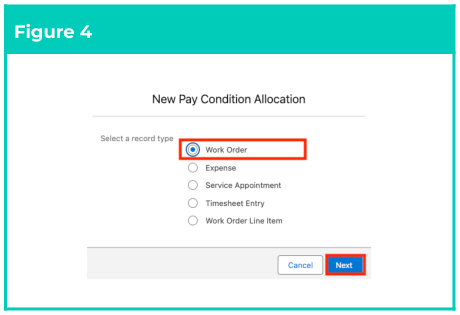 Figure 4: screenshot for QRG Field Service Extension - Create Pay Condition Allocations
