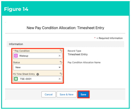 Figure 14: screenshot for QRG Field Service Extension - Create Pay Condition Allocations