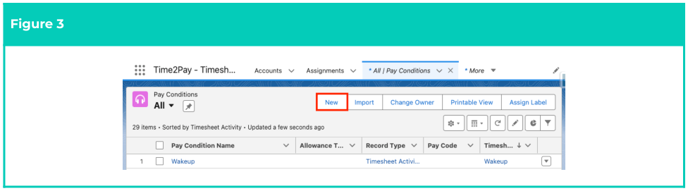 Figure 3: screenshot for QRG Field Service Extension - Create Pay Conditions
