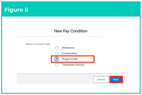 Figure 8: screenshot for QRG Field Service Extension - Create Pay Conditions