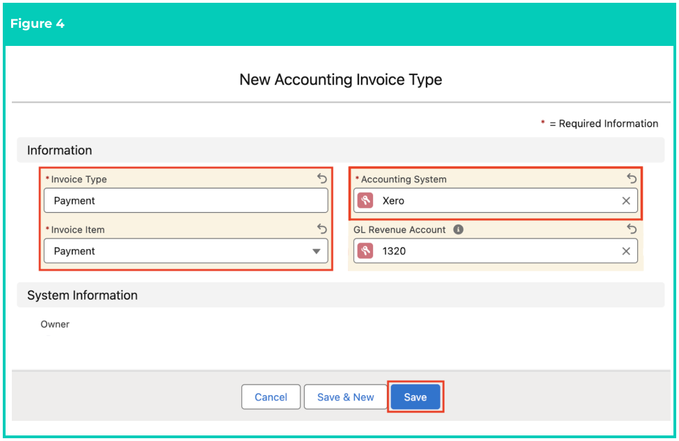 Screenshot from QRG Accounting Invoice Type