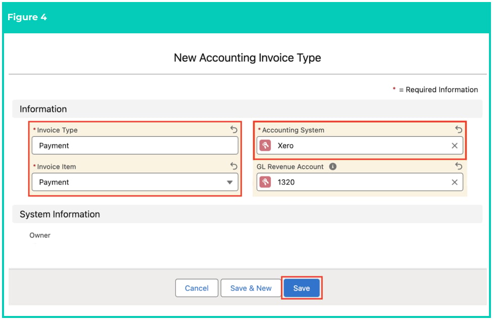 Screenshot from QRG Accounting Invoice Type