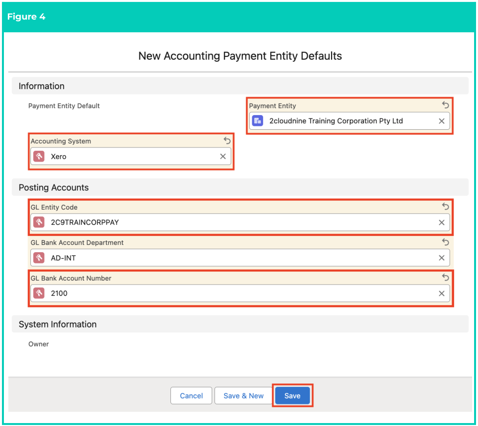 Screenshot from QRG Accounting Payment Entity Defaults