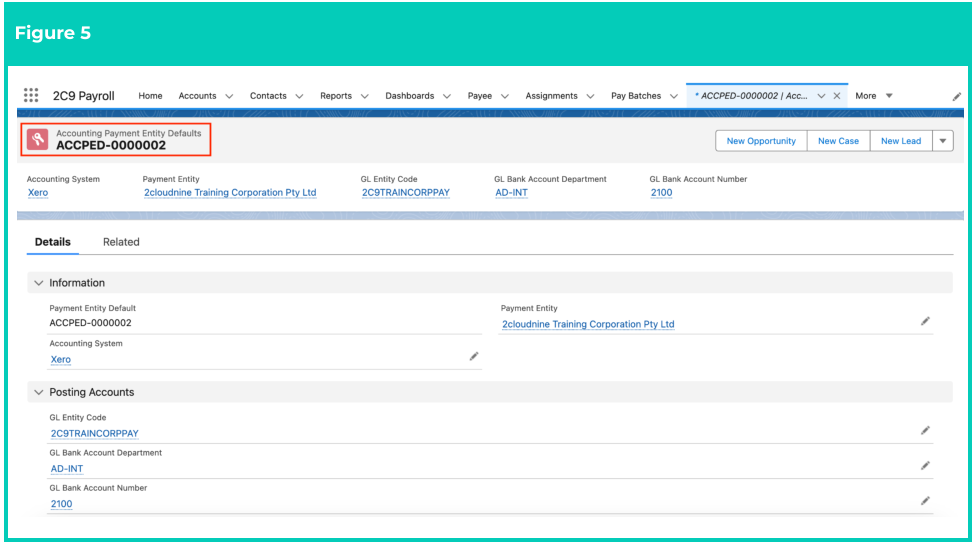 Screenshot from QRG Accounting Payment Entity Defaults